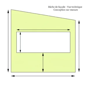 Bâche de façade et joues de terrasse sur mesure
