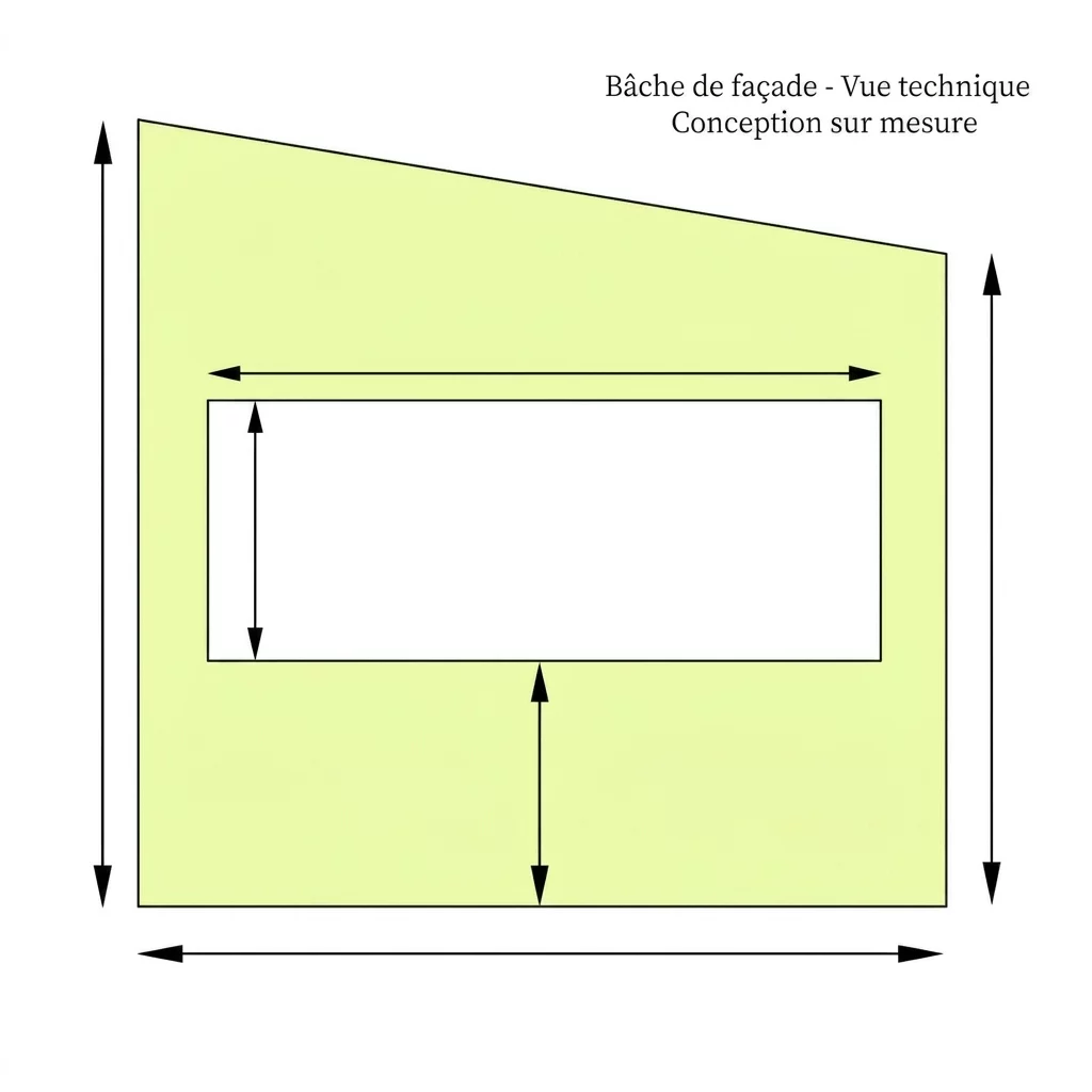 B&acirc;che de fa&ccedil;ade et joues de terrasse sur mesure