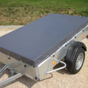 BACHE DE REMORQUE PVC 560 G GRIS 1,22 x 1,04 M DEBORDS 10 CM