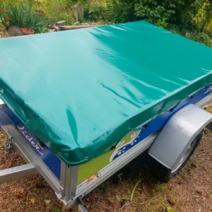 BACHE DE REMORQUE PVC 560 G VERT 130 x 94 CM DEBORDS 10 CM