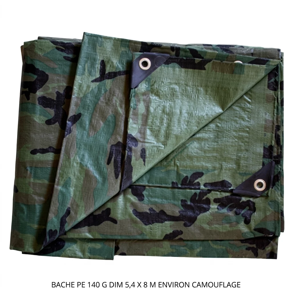 BACHE PE 140 G DIM 5,4 X 8 M ENVIRON CAMOUFLAGE