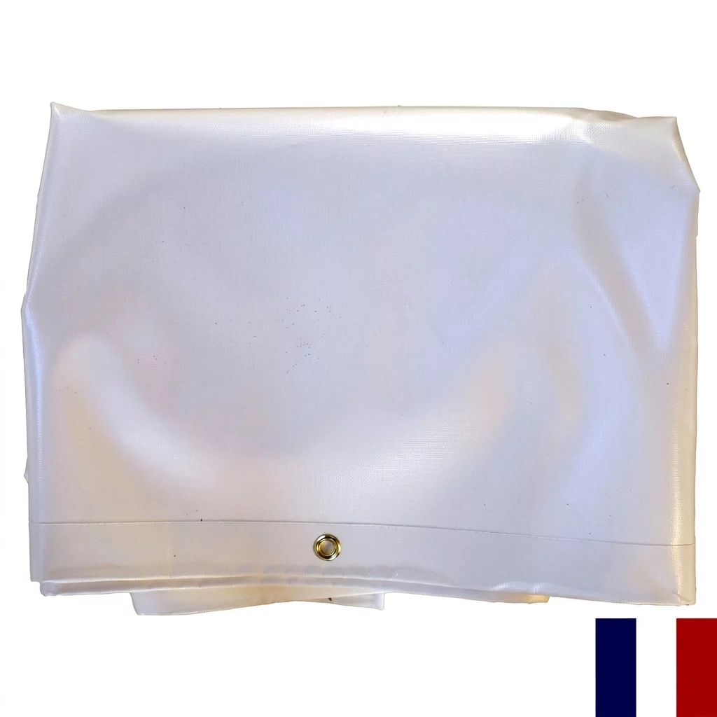 BACHE PVC 640 G DIM 3 X 6 M BLANC