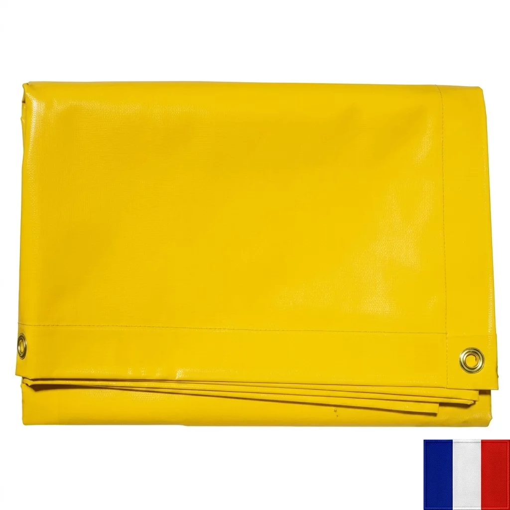 BACHE PVC 640 G DIM 4,37 X 6,00 M JAUNE