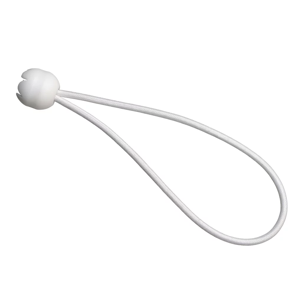 Lot de 10 boules + boucles &eacute;lastiques &Oslash;4 mm &ndash; blanc &ndash; fabrication fran&ccedil;aise